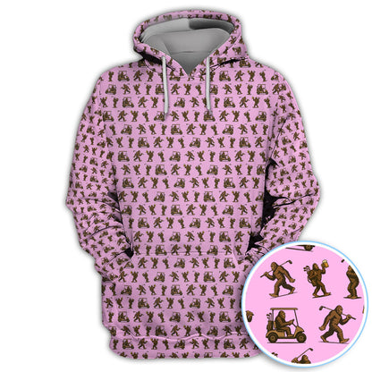 Crazy Golf Pattern Shirt, Bigfoot Golf Polo Shirt