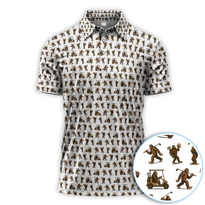 Crazy Golf Pattern Shirt, Bigfoot Golf Polo Shirt