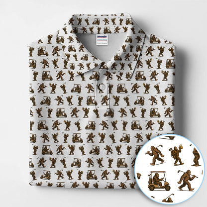 Crazy Golf Pattern Shirt, Bigfoot Golf Polo Shirt
