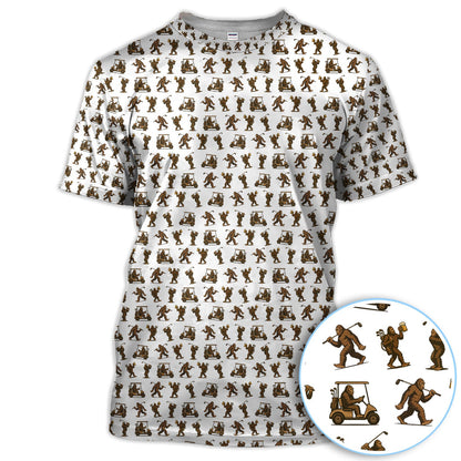 Crazy Golf Pattern Shirt, Bigfoot Golf Polo Shirt