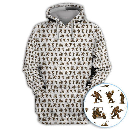 Crazy Golf Pattern Shirt, Bigfoot Golf Polo Shirt