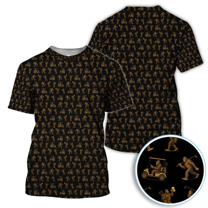 Crazy Golf Pattern Shirt, Bigfoot Golf Polo Shirt