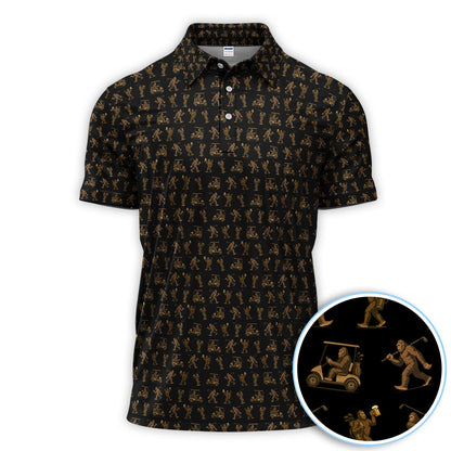 Crazy Golf Pattern Shirt, Bigfoot Golf Polo Shirt