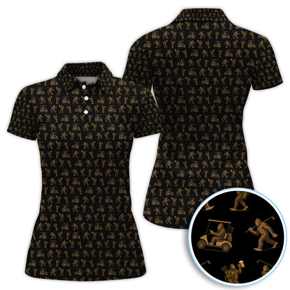 Crazy Golf Pattern Shirt, Bigfoot Golf Polo Shirt