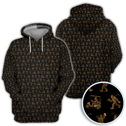 Crazy Golf Pattern Shirt, Bigfoot Golf Polo Shirt