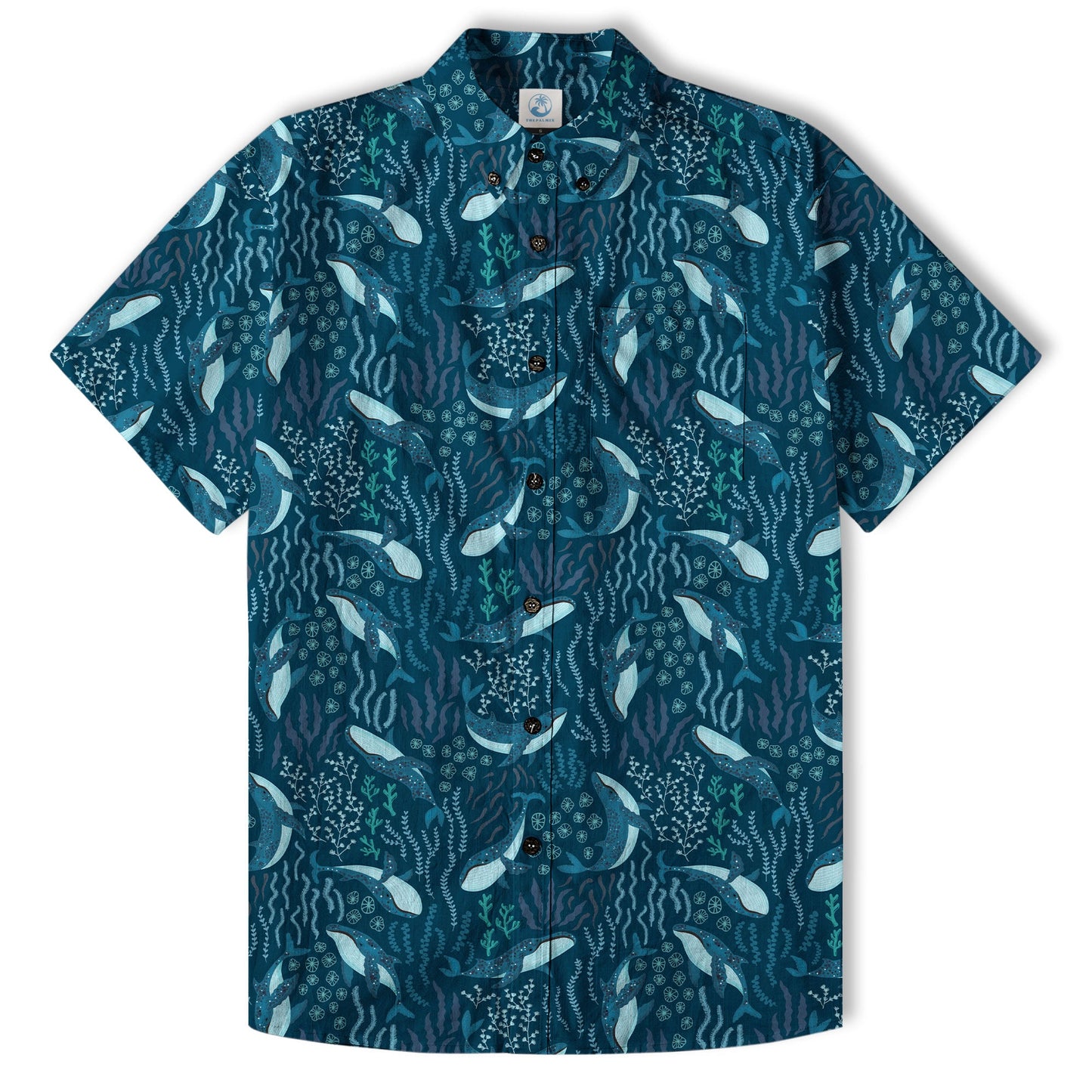 Humpback Whales Hawaii Shirt, Ocean Animals Button Up Shirt