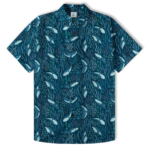 Humpback Whales Hawaii Shirt, Ocean Animals Button Up Shirt