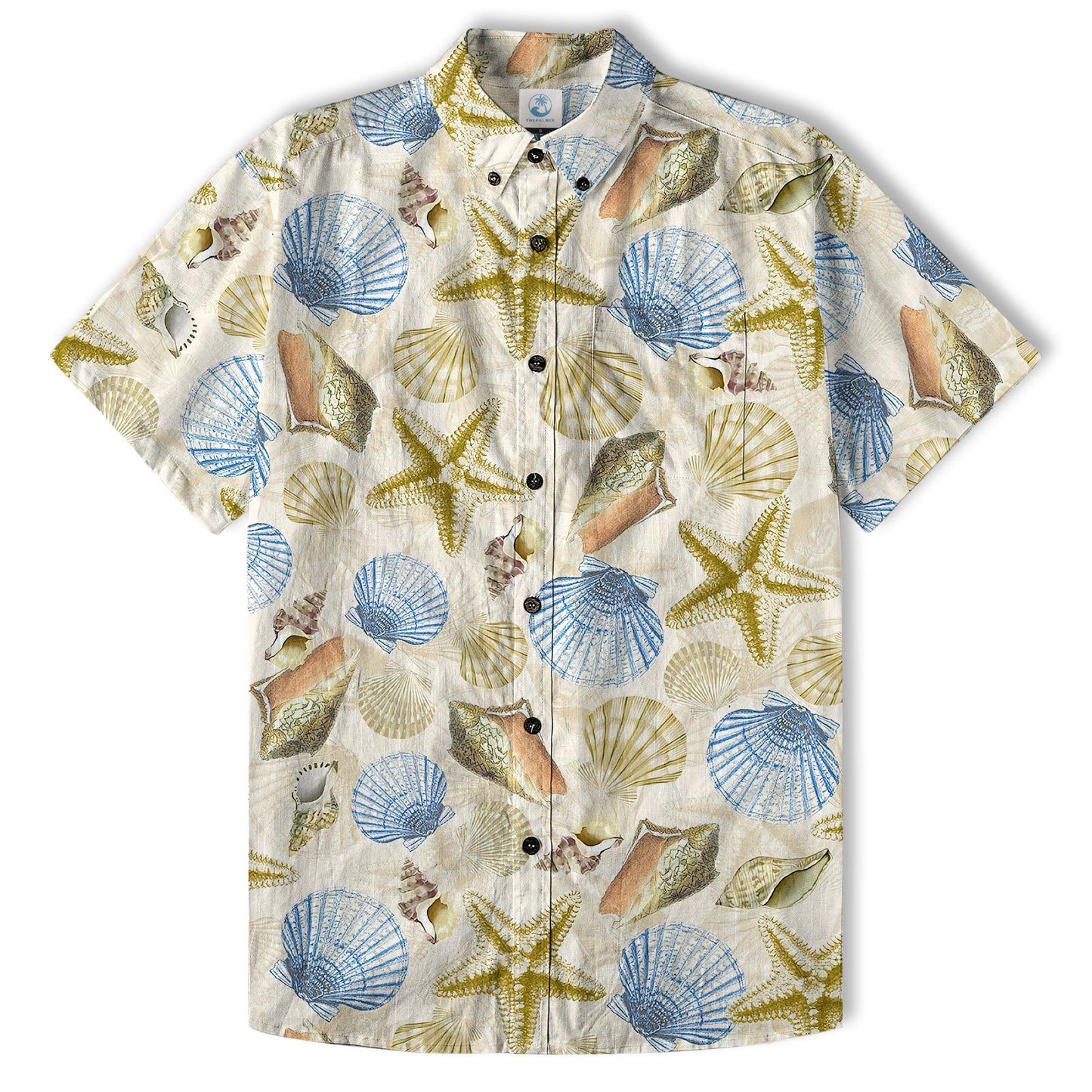 Ocean Animals Hawaiian Button Up Shirt, Summer Beach Shirt