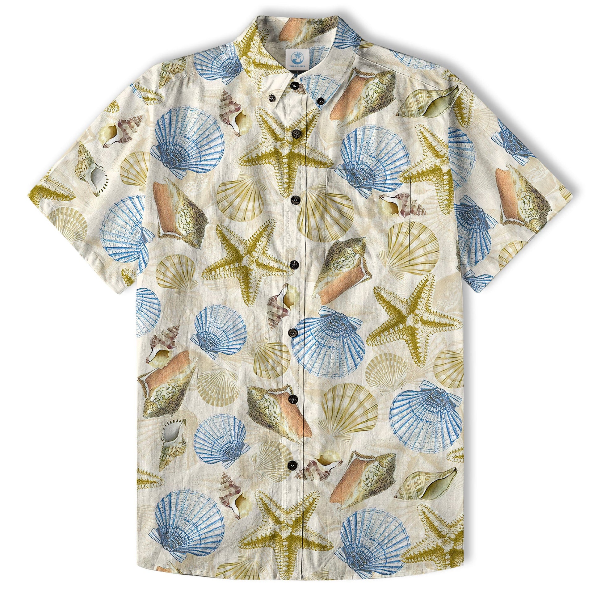 Ocean Animals Hawaiian Button Up Shirt, Summer Beach Shirt