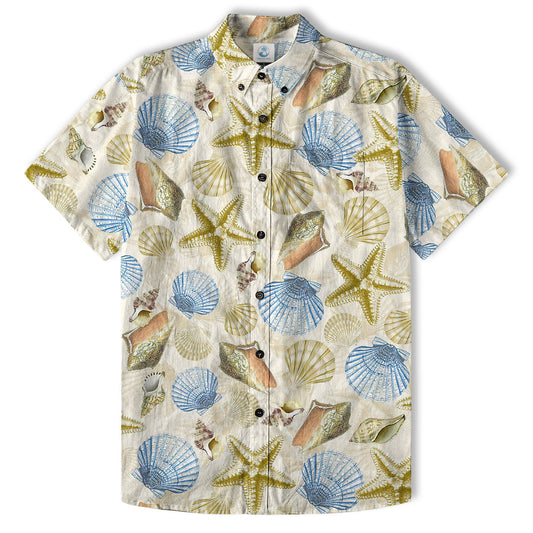 Ocean Animals Hawaiian Button Up Shirt, Summer Beach Shirt