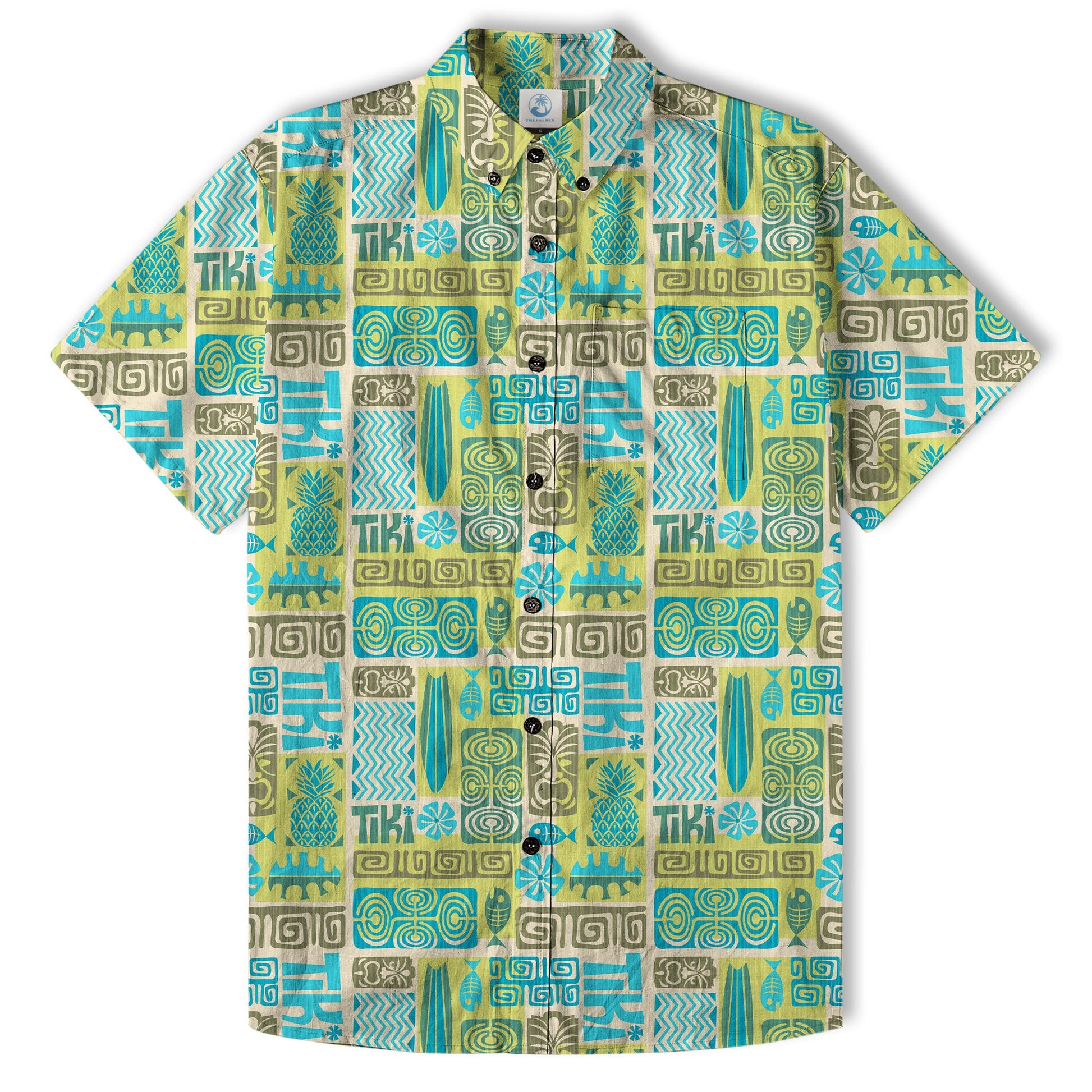 Exotic Tiki Pattern Hawaii Shirt, Hibiscus Hawaii Shirt