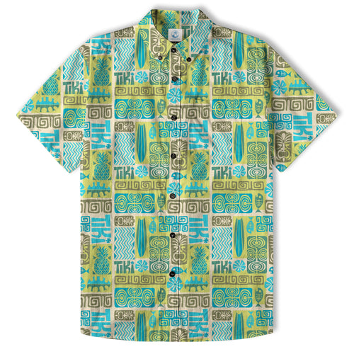 Exotic Tiki Pattern Hawaii Shirt, Hibiscus Hawaii Shirt