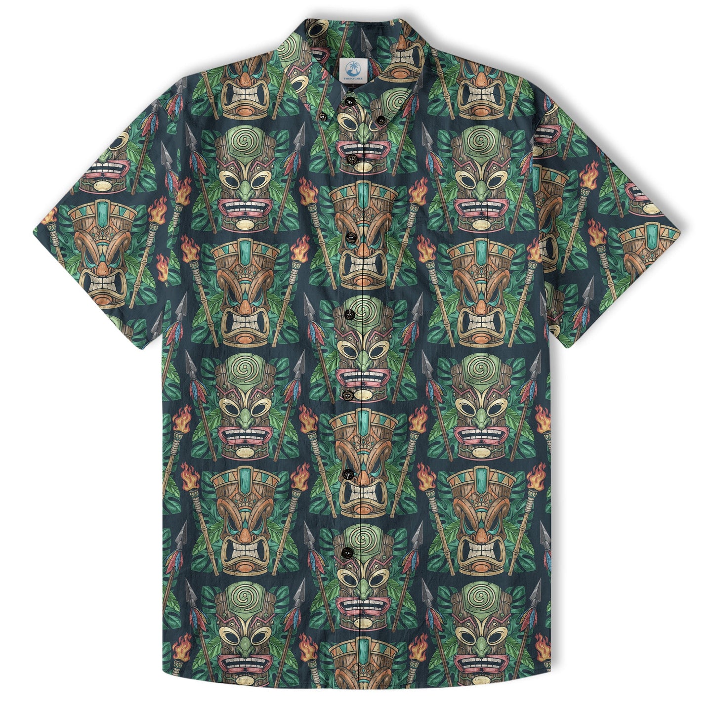 Exotic Tiki Mask Pattern Hawaii Shirt for Men