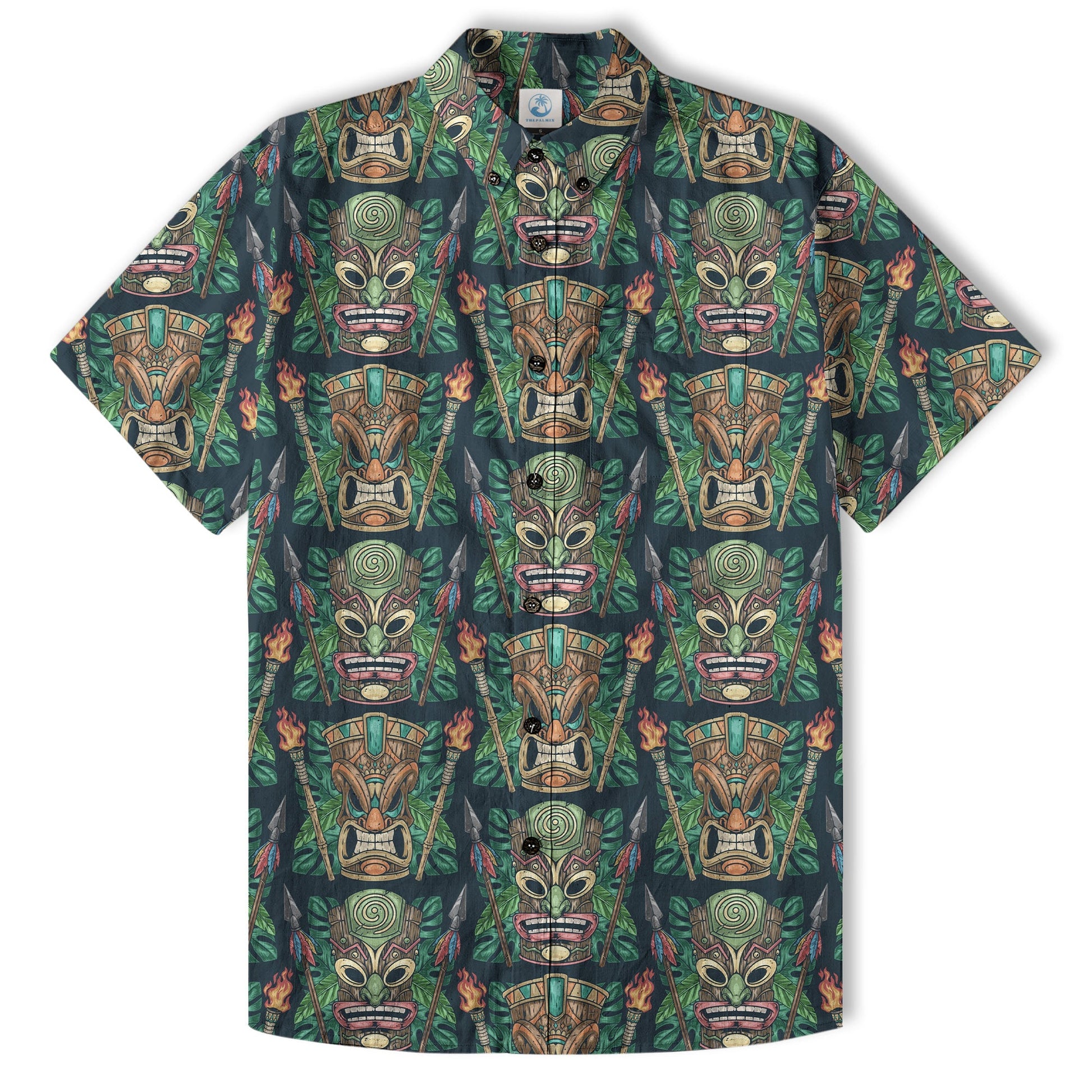 Exotic Tiki Mask Pattern Hawaii Shirt for Men
