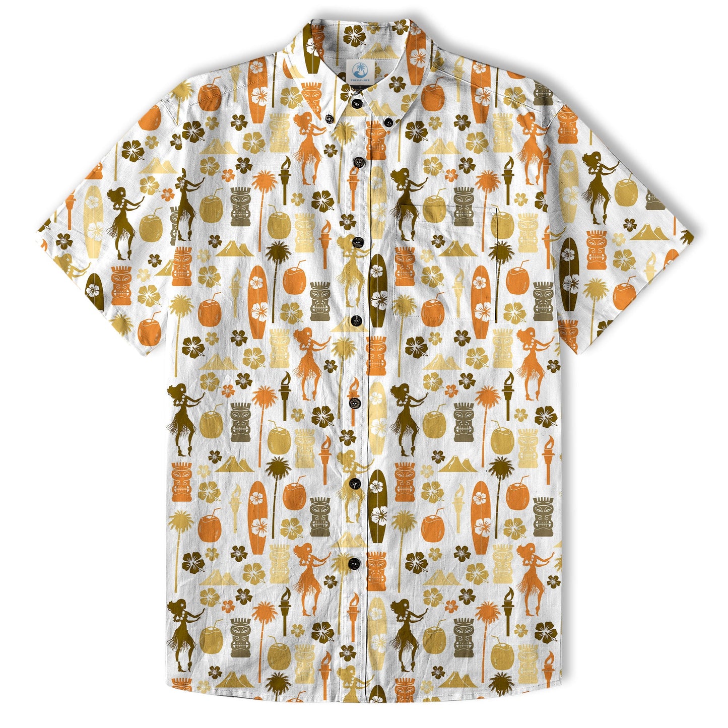 Tiki Mask Pattern Hawaii Shirt for Men, Aloha Pattern Hawaii Shirt