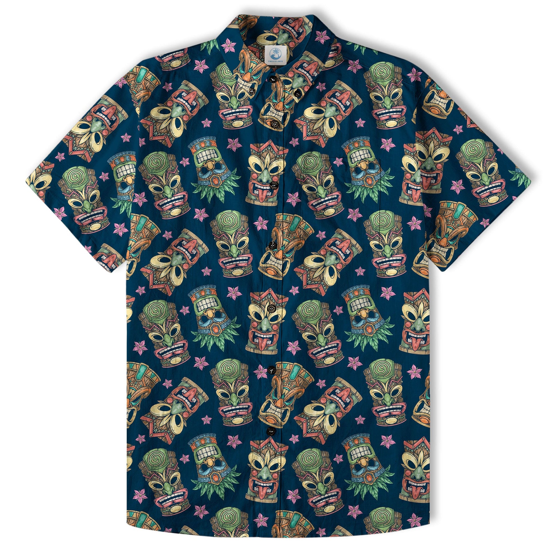 Tiki Mask Pattern Hawaii Shirt for Men, Aloha Hawaii Shirt