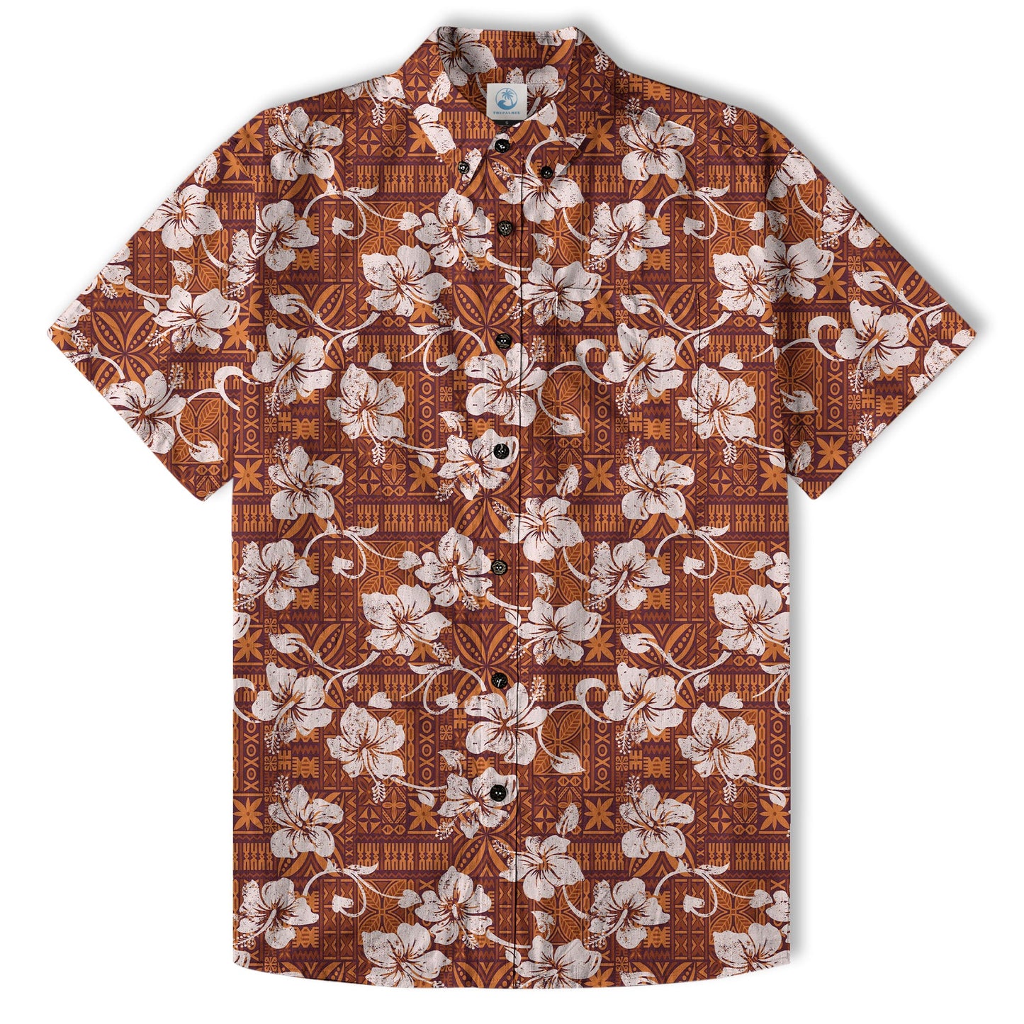 Vintage Tribal Hawaii Shirt for Men, Aloha Pattern Hawaii Shirt