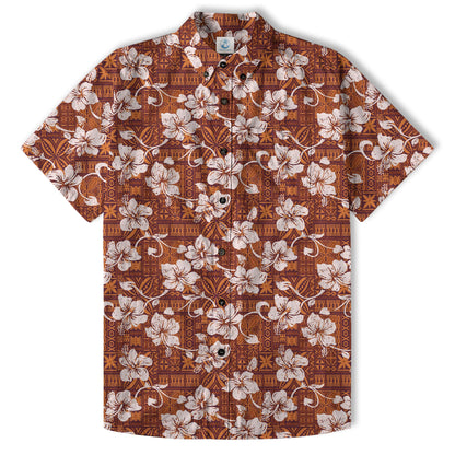 Vintage Tribal Hawaii Shirt for Men, Aloha Pattern Hawaii Shirt
