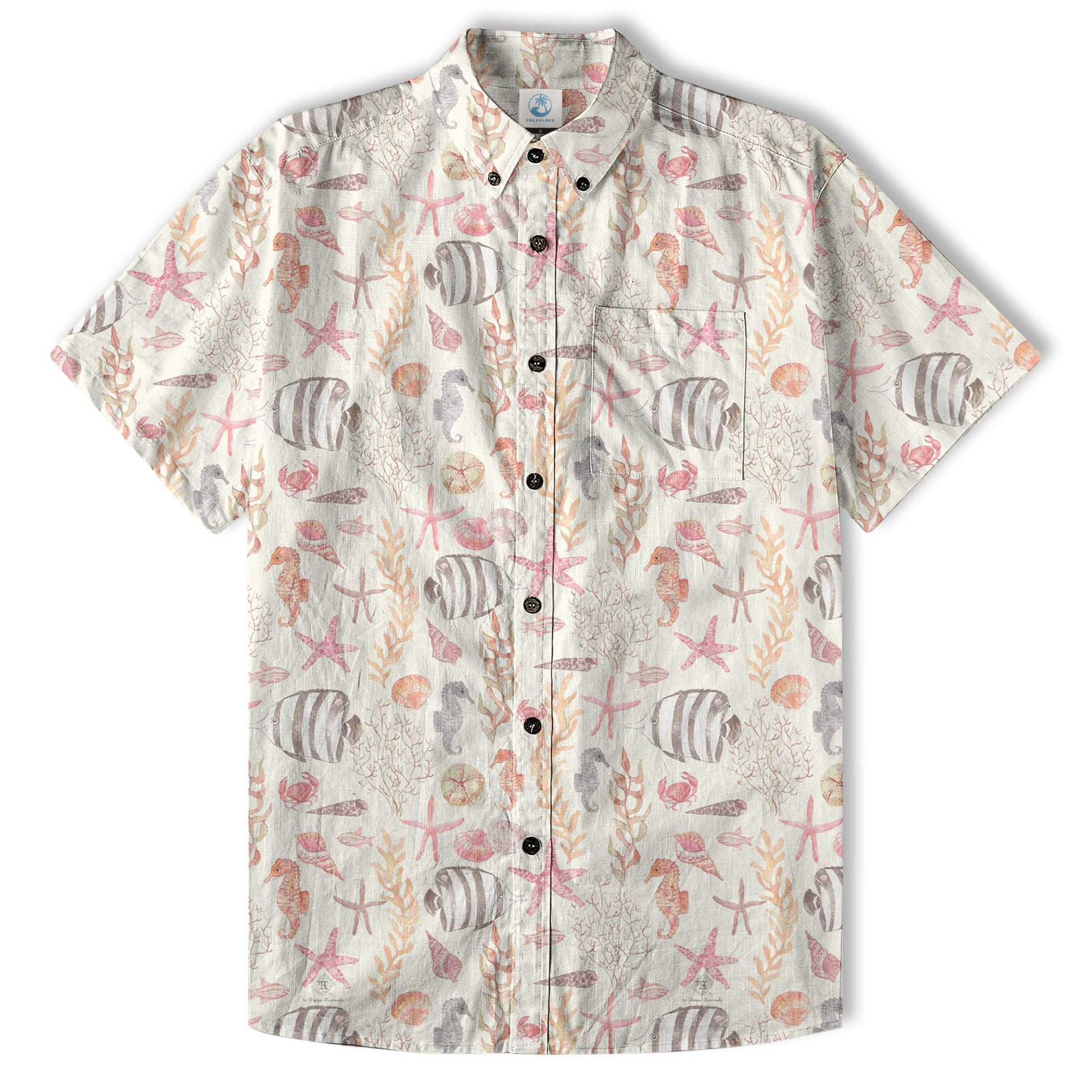 Sea Ocean Animals Women's Hawaiian Shirt, Ocean Animals Hawaiian Shirt