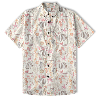 Sea Ocean Animals Women's Hawaiian Shirt, Ocean Animals Hawaiian Shirt