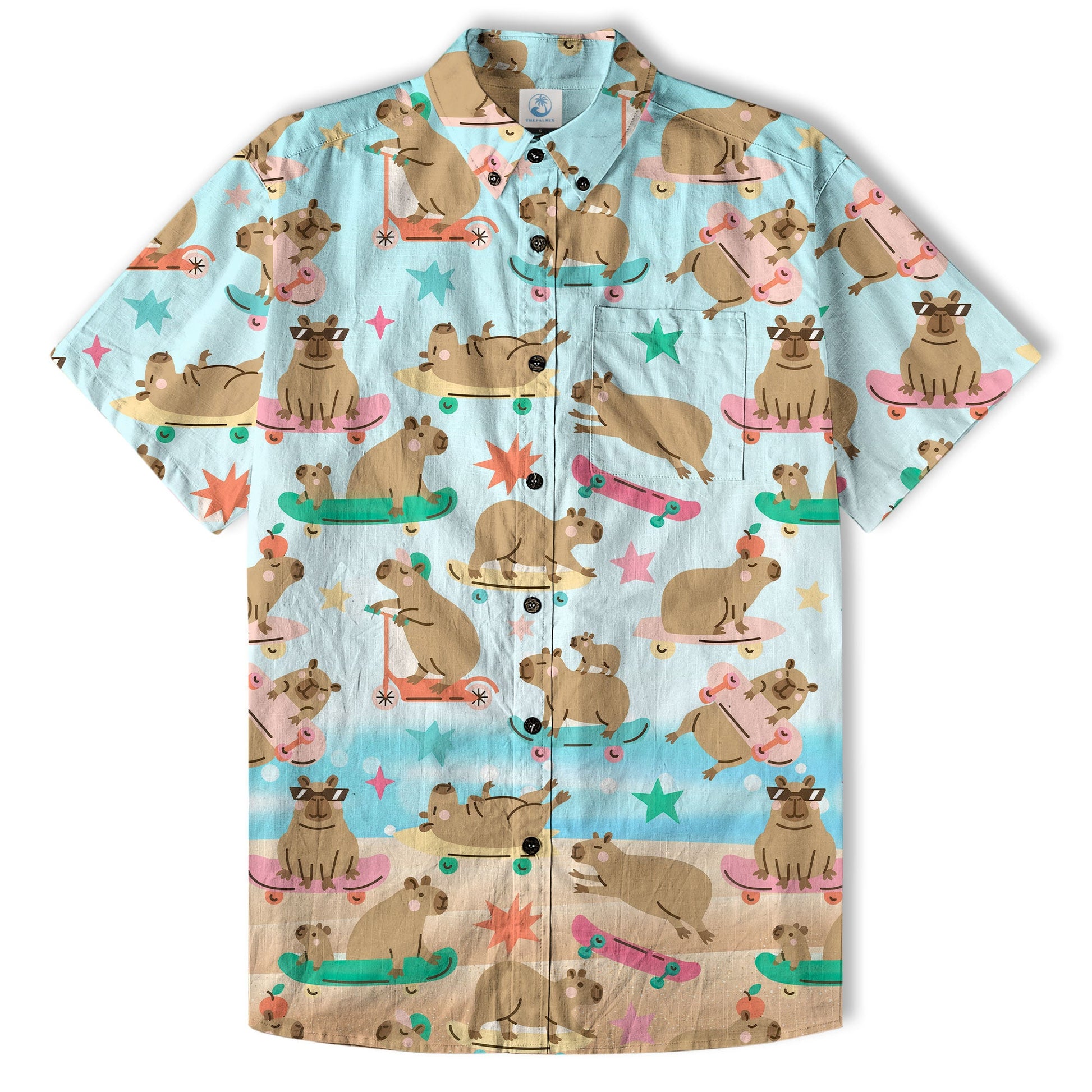 Tropical Capybara Hawaiian Shirt Aloha Funny Beach Capybara Shirt