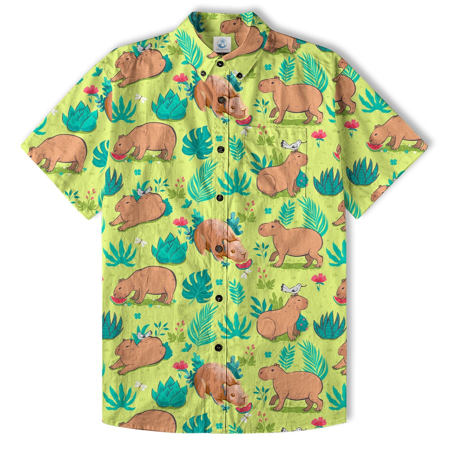 Tropical Capybara Hawaiian Shirt Aloha Funny Beach Capybara Shirt