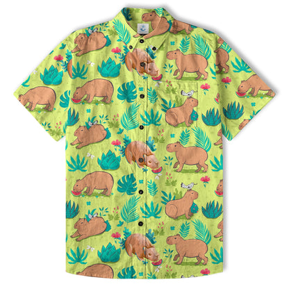 Tropical Capybara Hawaiian Shirt Aloha Funny Beach Capybara Shirt
