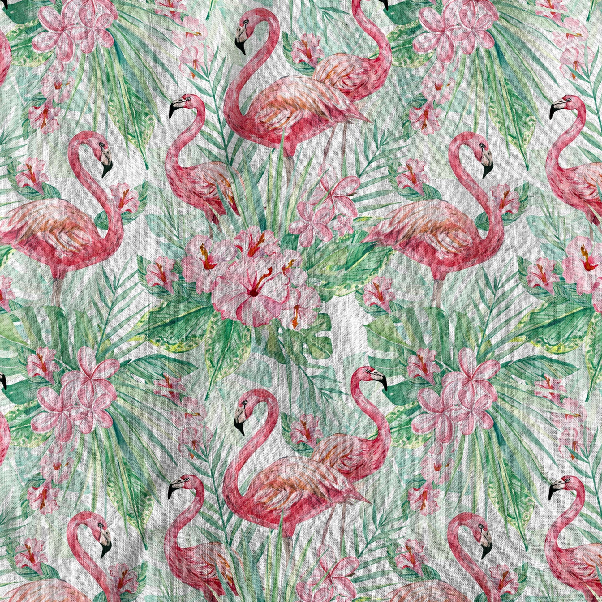 Floral Flamingo Hawaii Pattern Shirt, Hibiscus Hawaiian Shirt