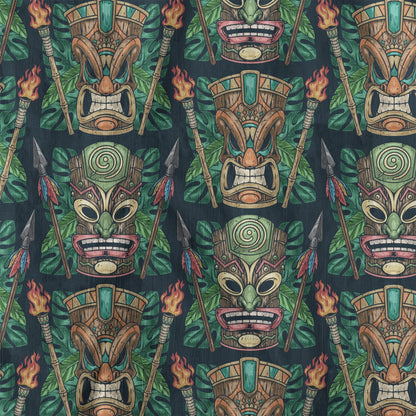 Exotic Tiki Mask Pattern Hawaii Shirt for Men
