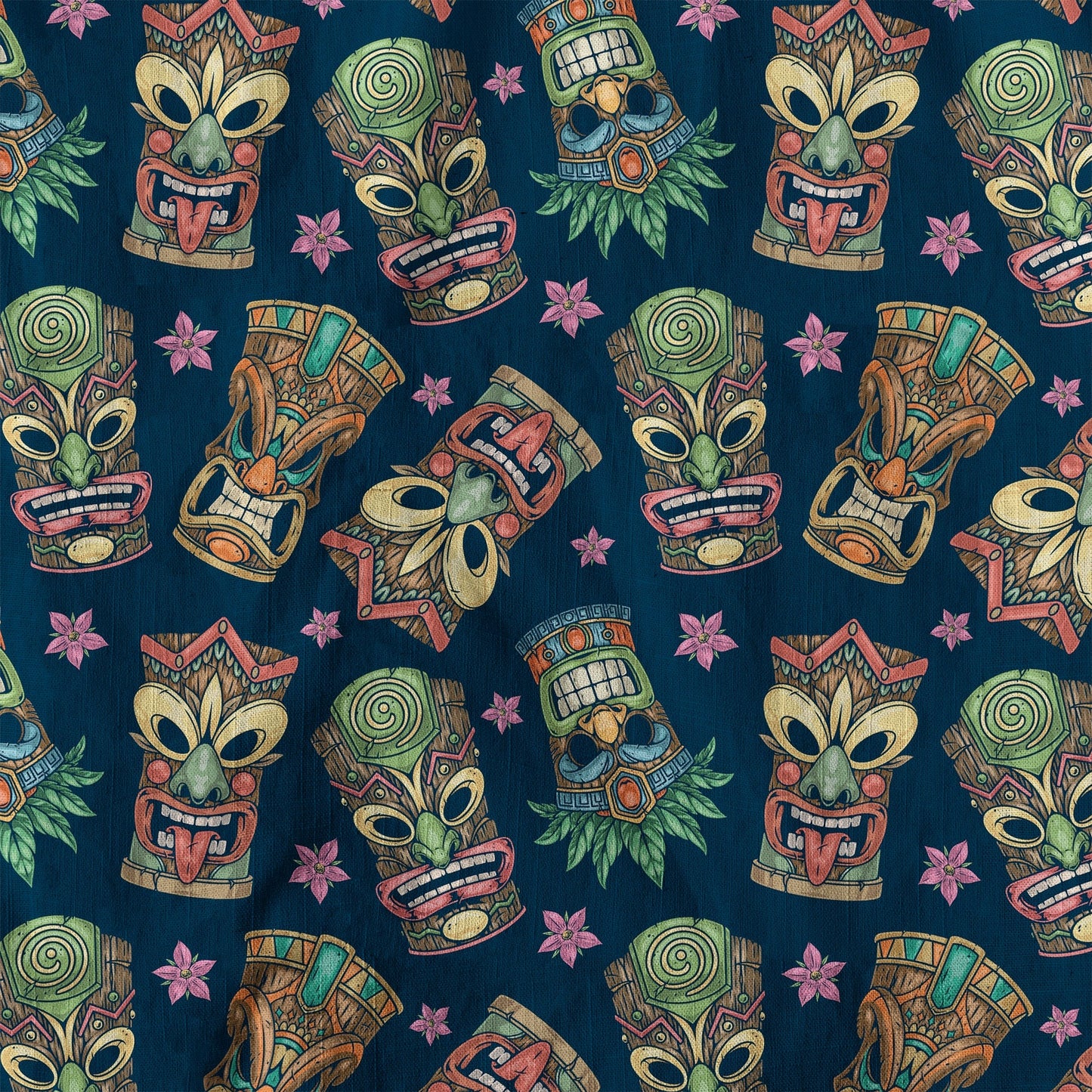 Tiki Mask Pattern Hawaii Shirt for Men, Aloha Hawaii Shirt