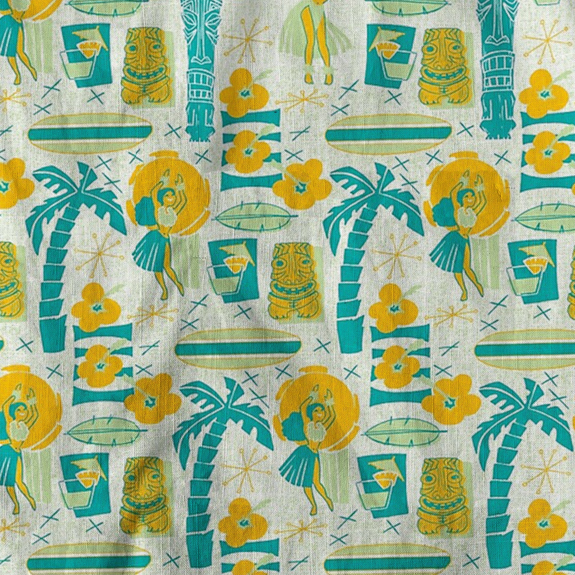 Surfing Tiki Mask Pattern Hawaii Shirt for Men, Tiki Mask Hawaiian Shirt