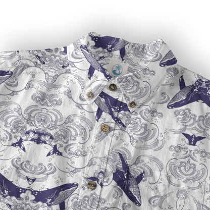 Whale Hawaiian Pattern, Ocean Animals Hawaii Shirt