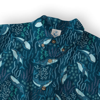 Humpback Whales Hawaii Shirt, Ocean Animals Button Up Shirt