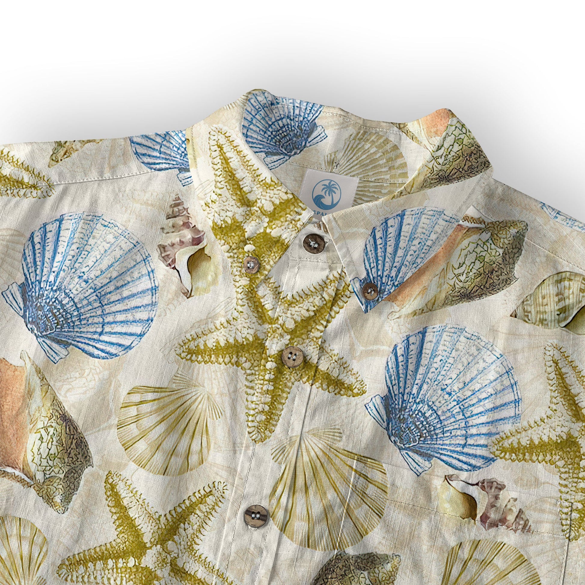 Ocean Animals Hawaiian Button Up Shirt, Summer Beach Shirt