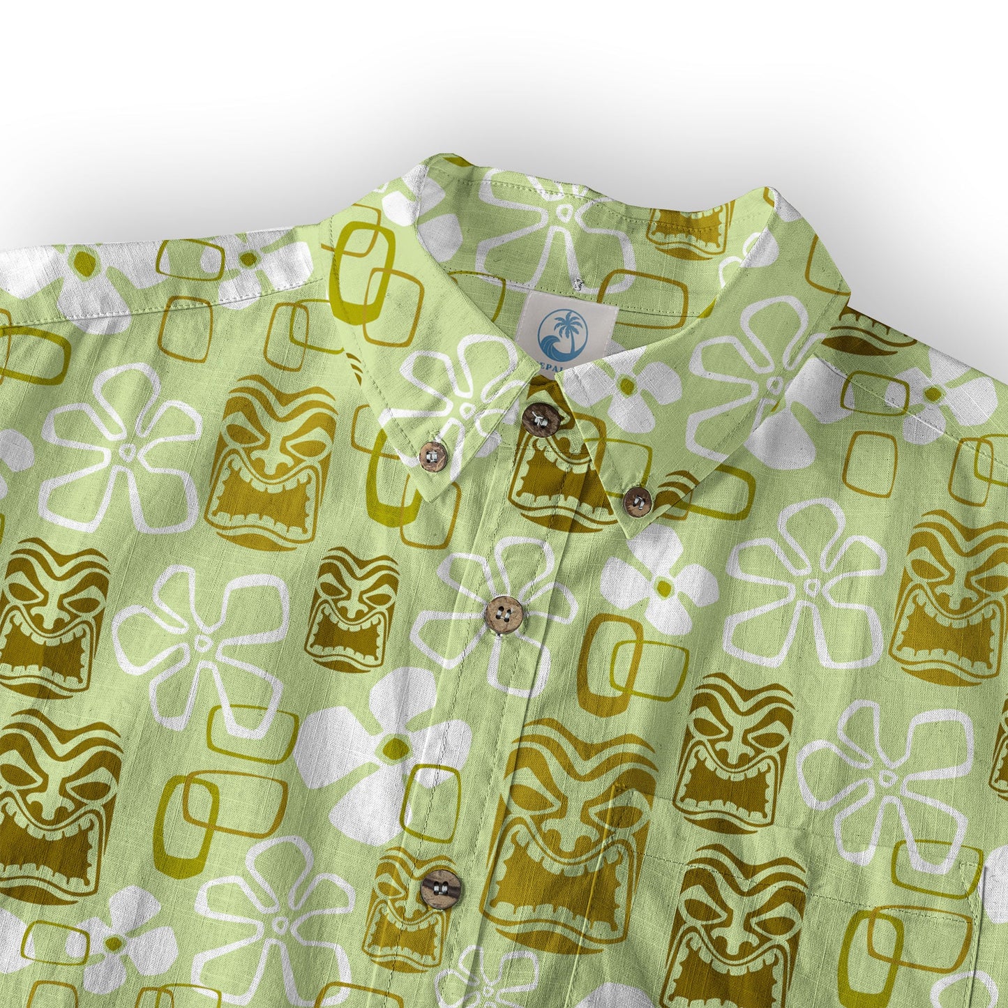 Exotic Tiki Pattern Hawaii Shirt for Men, Hibiscus Hawaii Shirt