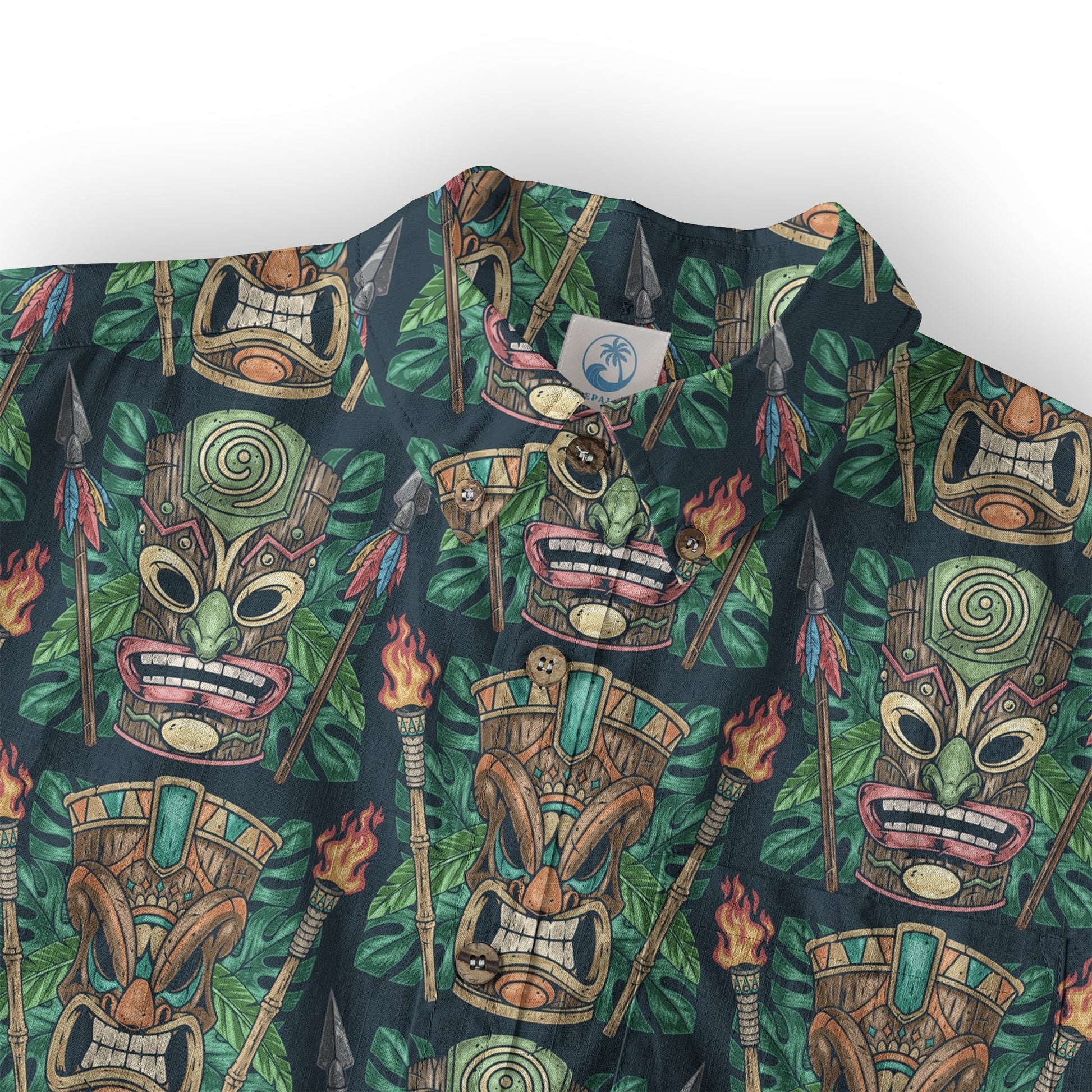 Exotic Tiki Mask Pattern Hawaii Shirt for Men