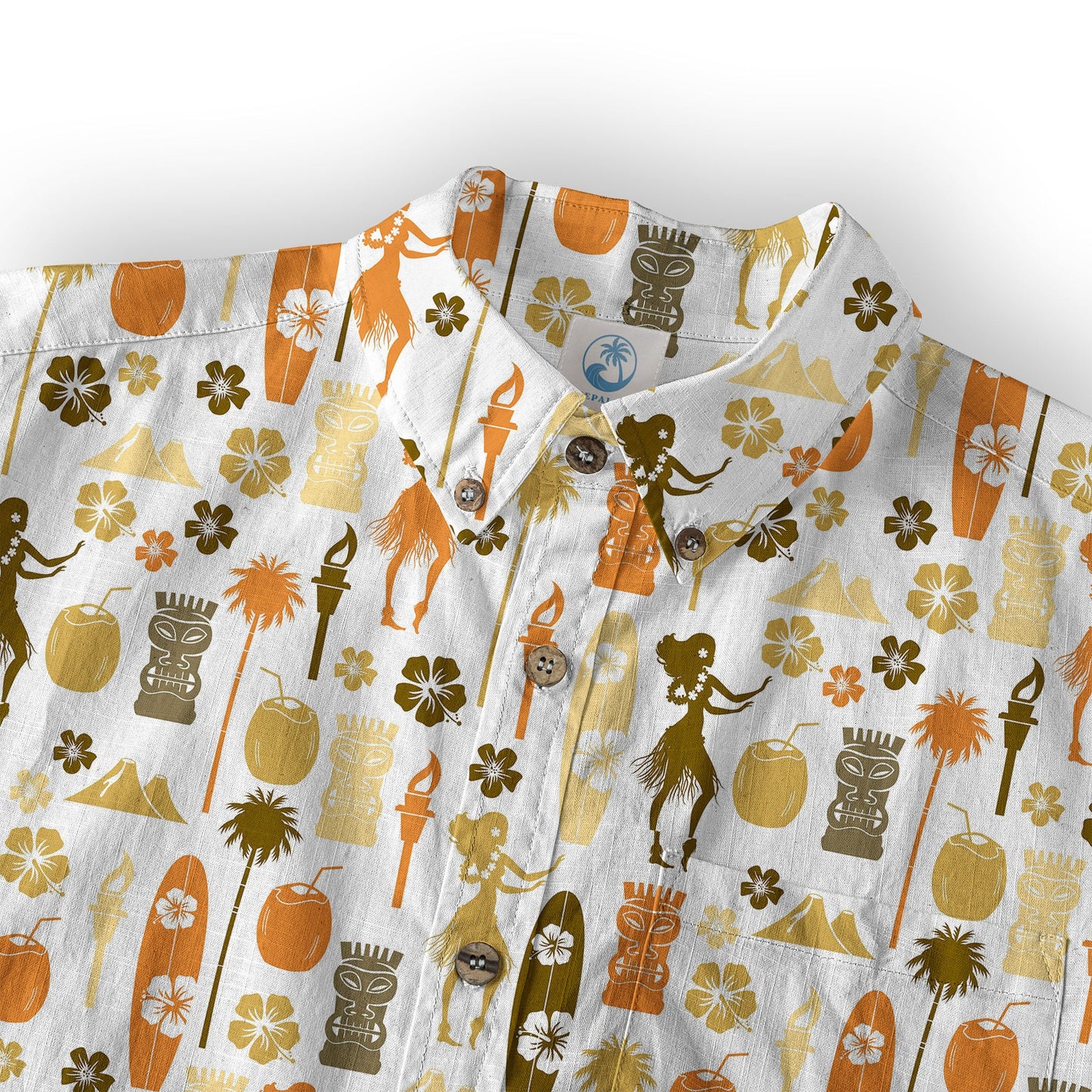 Tiki Mask Pattern Hawaii Shirt for Men, Aloha Pattern Hawaii Shirt