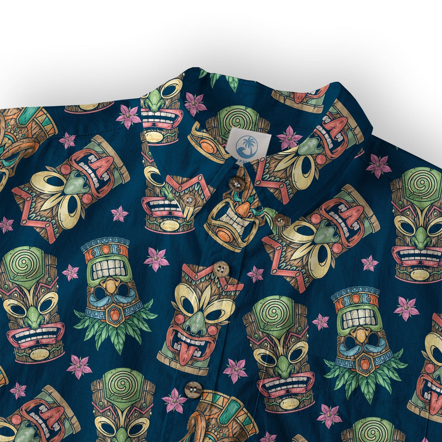 Tiki Mask Pattern Hawaii Shirt for Men, Aloha Hawaii Shirt