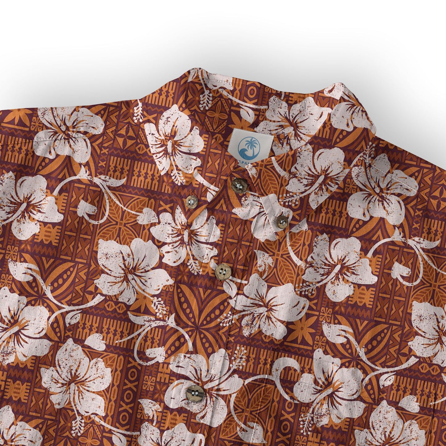 Vintage Tribal Hawaii Shirt for Men, Aloha Pattern Hawaii Shirt