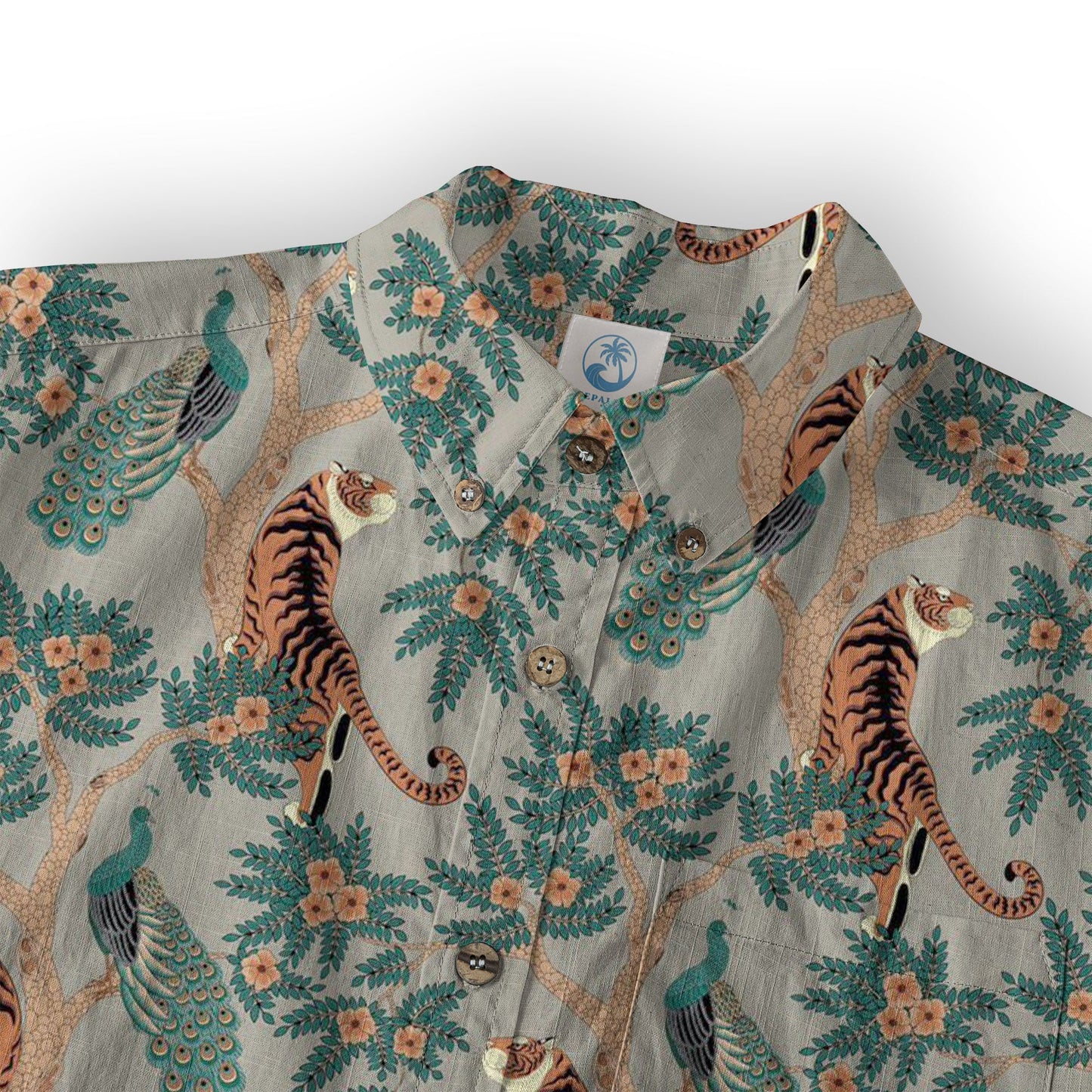 Tiger And Peacock Jungle Aloha Hawaiian Shirt