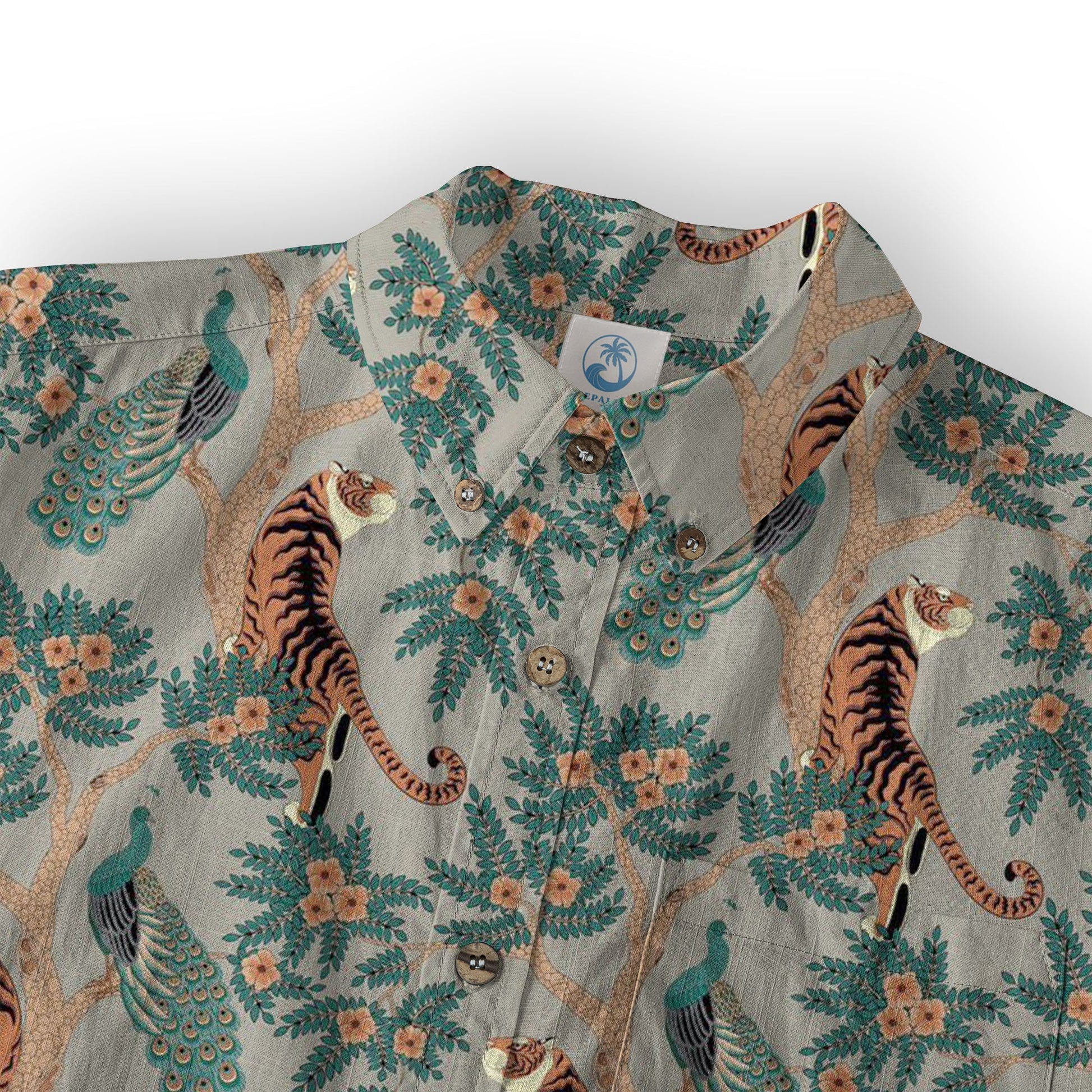 Tiger And Peacock Jungle Aloha Hawaiian Shirt