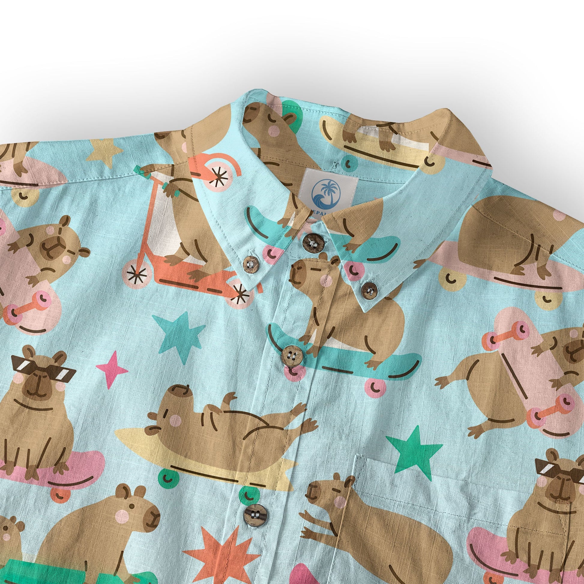 Tropical Capybara Hawaiian Shirt Aloha Funny Beach Capybara Shirt