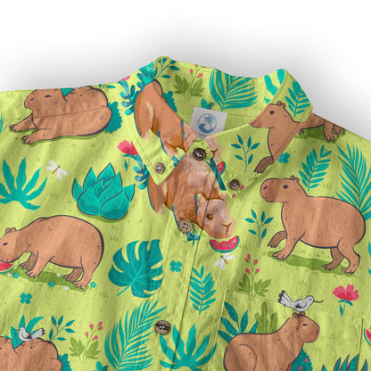 Tropical Capybara Hawaiian Shirt Aloha Funny Beach Capybara Shirt