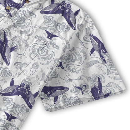 Whale Hawaiian Pattern, Ocean Animals Hawaii Shirt