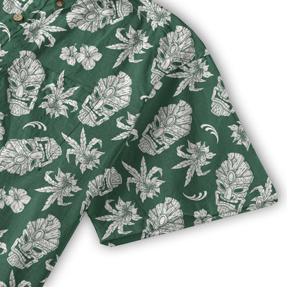 Tiki Mask Pattern Hawaii Shirt for Men