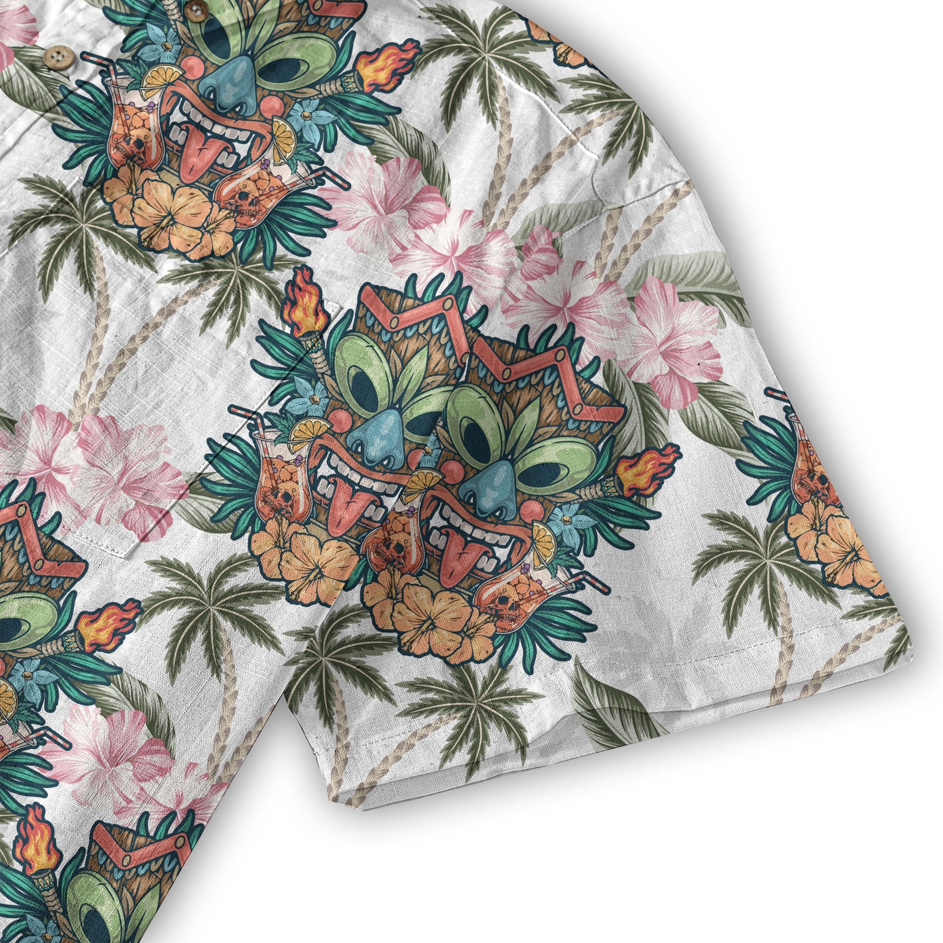 Tiki Mask Pattern Hawaii Shirt for Men, Aloha Pattern Shirt