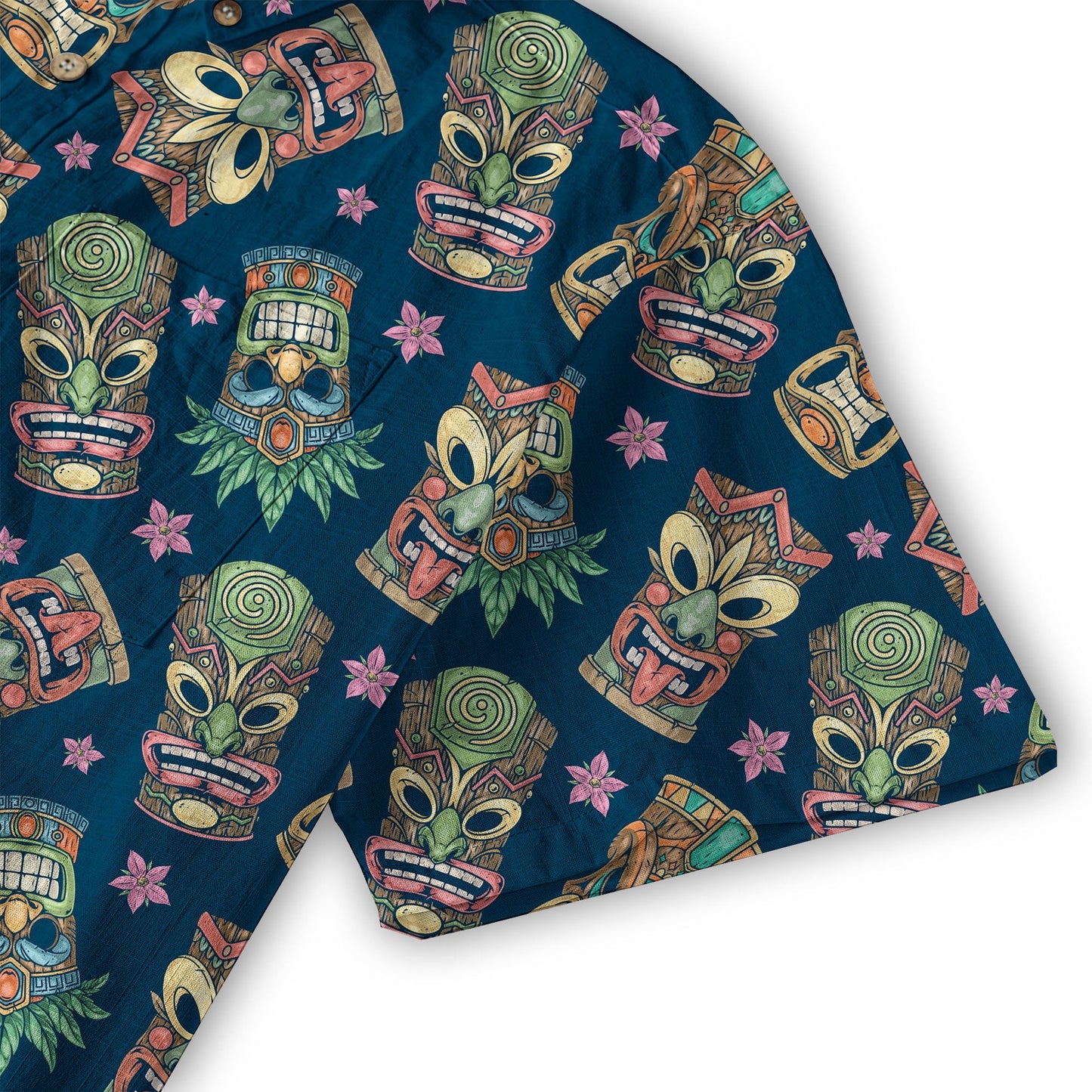 Tiki Mask Pattern Hawaii Shirt for Men, Aloha Hawaii Shirt