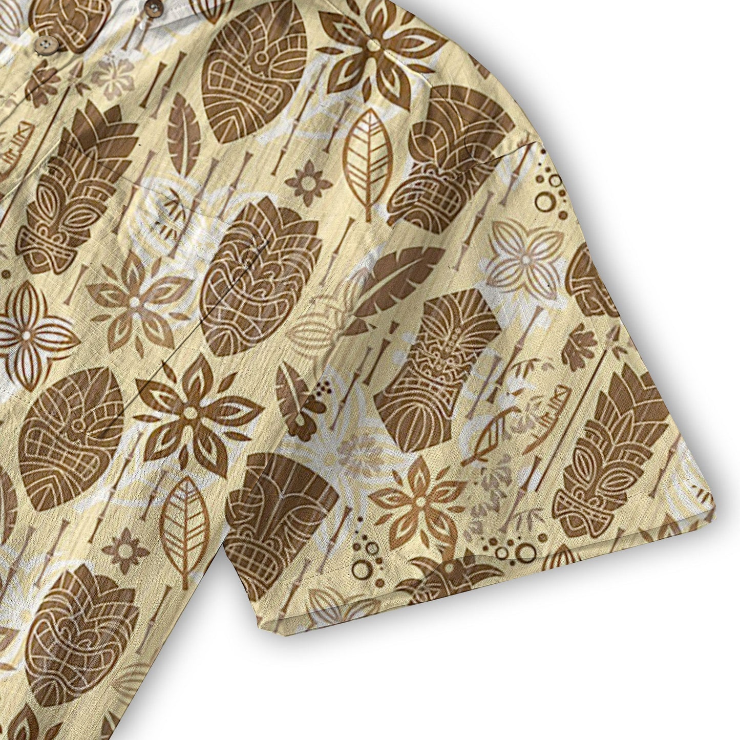Surfing Tiki Mask Pattern Hawaii Shirt for Men, Tiki Mask Hawaiian Shirt