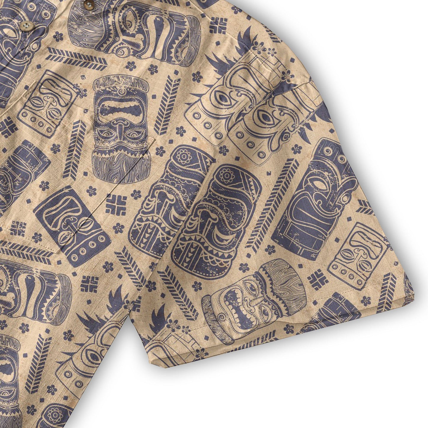 Surfing Tiki Mask Pattern Hawaii Shirt for Men, Tiki Mask Hawaiian Shirt