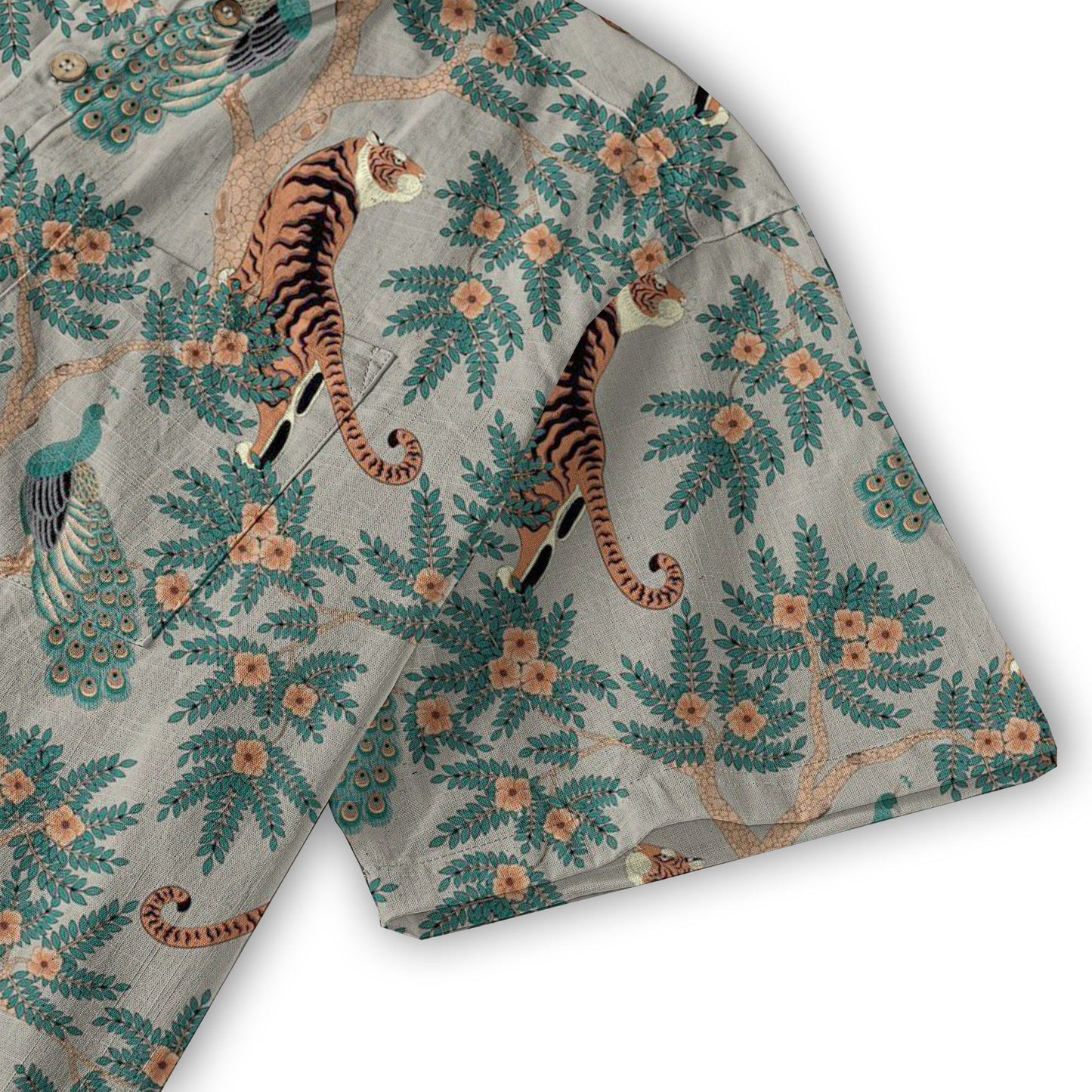 Tiger And Peacock Jungle Aloha Hawaiian Shirt